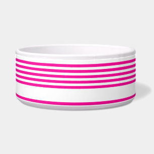 Tigela Fuchsia e padrão de cinco faixas brancas