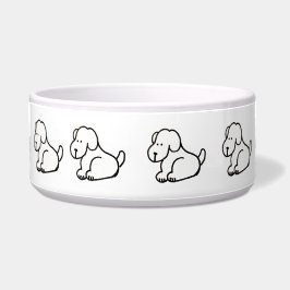 Tigela Funny Cartoon Sitting Dogs Pet Bowl