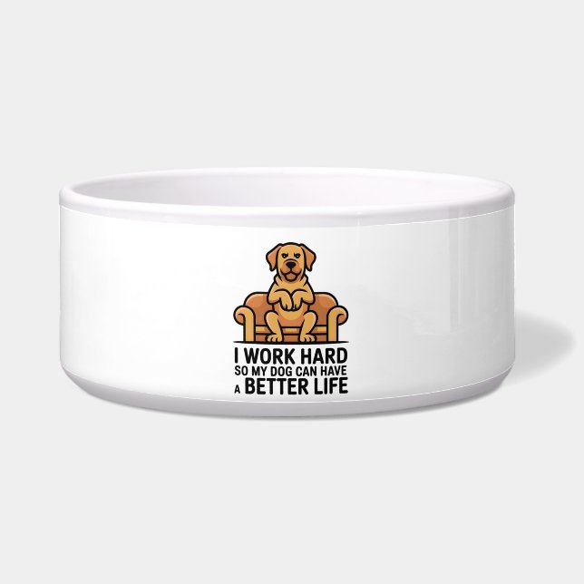 Tigela Funny Spoiled Dog Quote Couch Illustration (Frente)
