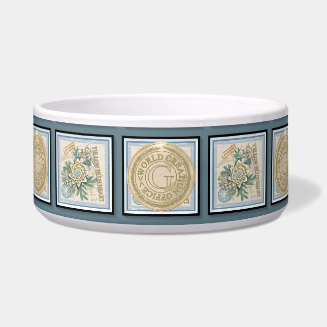 Tigela G Criação de floração amarela (Frente)