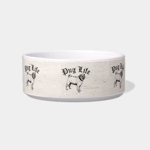 Tigela Gângster engraçado do cão da vida do Pug