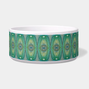 Tigela Garça de cachorro com padrão verde - Deck 8 Rodar