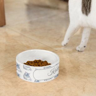 Tigela Gatinho branco e cinza fofinho e peludo