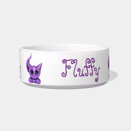 Tigela Gatinho roxo personalizado