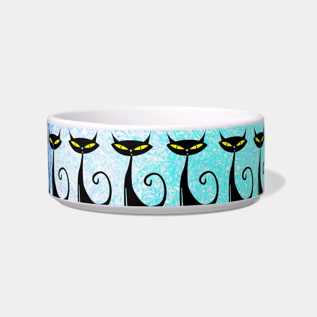 Tigela Gato de Cartoon sofisticado e elegante (Frente)