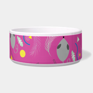 Tigela Gato de Formas Tropicais Rosa Tropicais de Rato e 