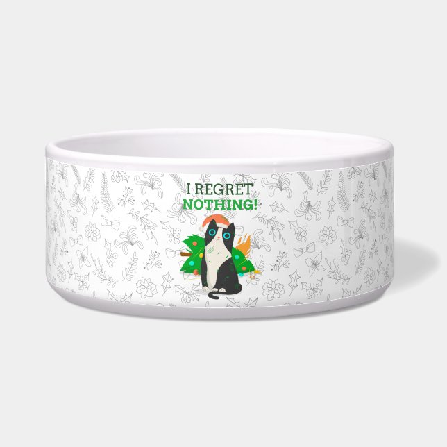 Tigela Gato de Natal rabugento (Frente)