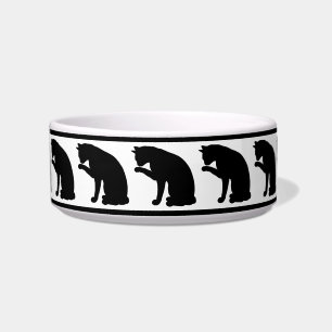 Tigela Gato de Silhueta Preto e Branco