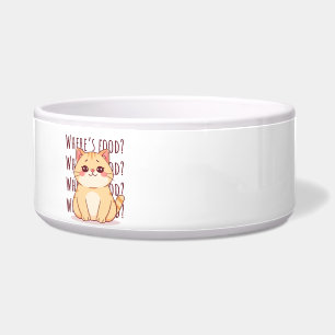 Tigela Gato Gengibre Faminto.