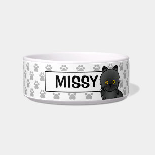 Tigela Gato Persa Negro