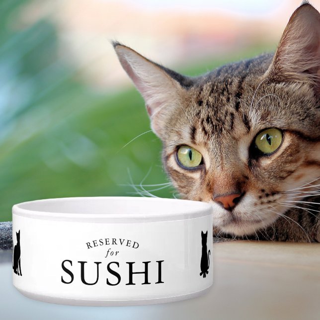 Tigela Gato Preto Simples Reservado para Personalizar (Criador carregado)