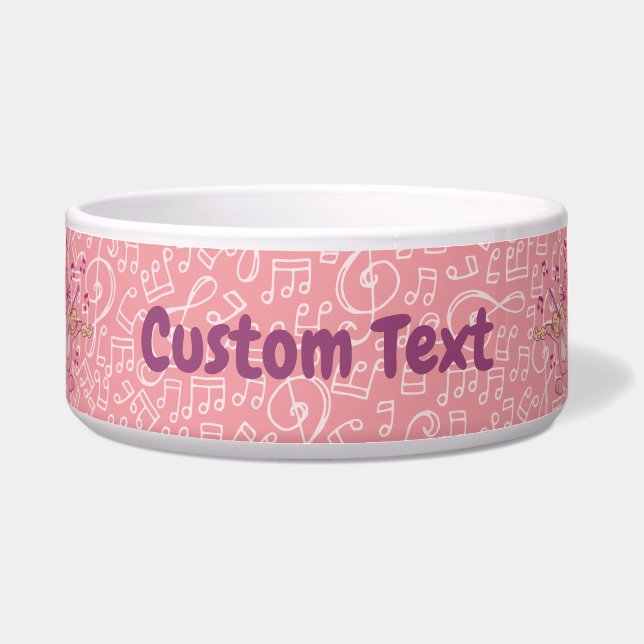 Tigela Gato Rosa com Violino Bowl (Frente)