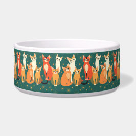 Tigela Gato Teal Moderno do Meio século MCM Vintage Era A