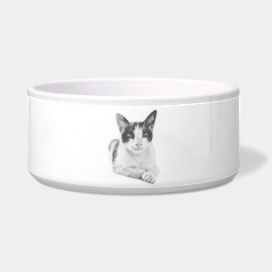 Tigela Gato Tricolor Minimal Meia-Tone