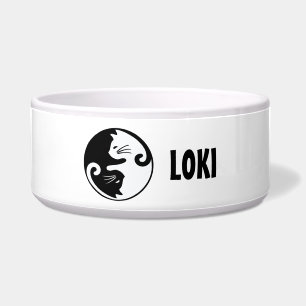 Tigela Gato Ying Yang Personalizado
