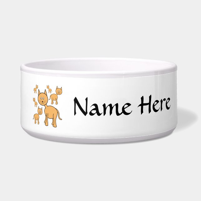 Tigela Gatos bonitos do gengibre.  Desenhos animados do (Frente)