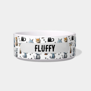 Tigela Gatos com rosto rabugento Imprime o padrão