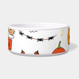 Tigela Gatos de Halloween Padrão de Linha Vintage