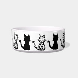 Tigela Gatos Pretos e Brancos Padrão Pequeno