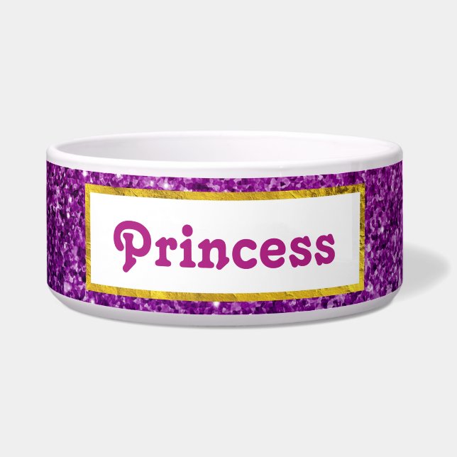 Tigela Gemstones brilhantes cor-de-rosa e púrpura (Frente)