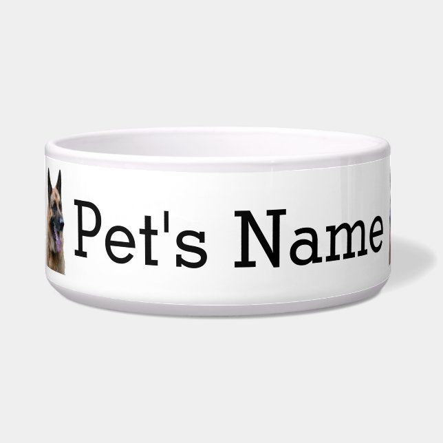 Tigela German shepherd, Alsation. O nome do seu cachorro. (Frente)