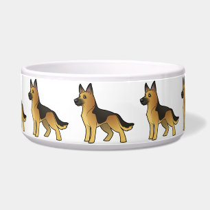 Tigela German shepherd dos desenhos animados
