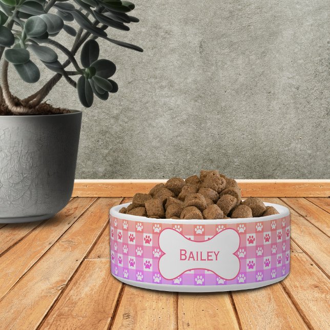 Tigela Ginga Personalizada com Impressões de Patas Osso A (Criador carregado)