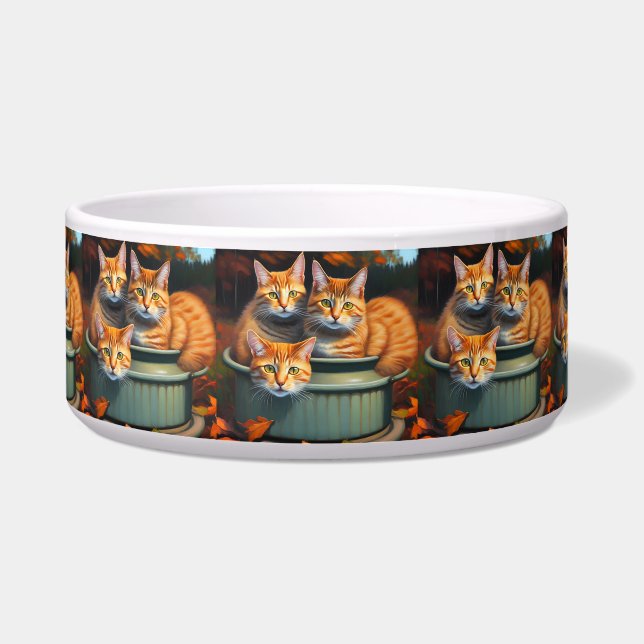 Tigela Ginger Cats Pote, Pet Bowl Cerâmica (Frente)