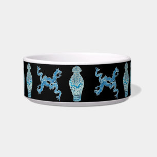 Tigela Ginger Jar Blue Chinês Dragão Cão