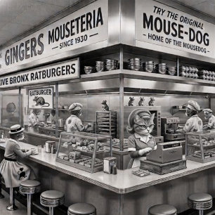 Tigela Gingers NYC Mouseteria, Casa do Mousedog.