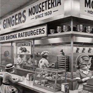 Tigela Gingers NYC Mouseteria, Casa do Mousedog.