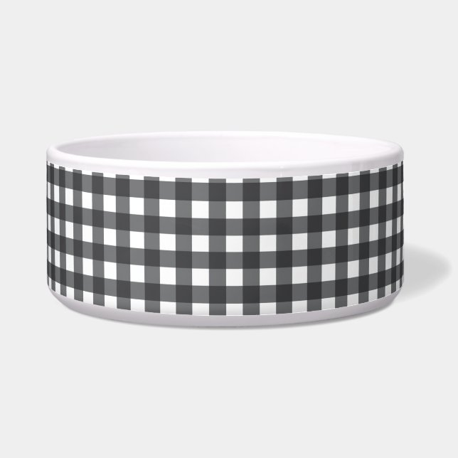 Tigela Gingham Preto e Branco (Frente)