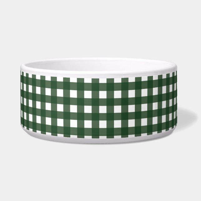 Tigela Gingham Verde e Branco (Frente)