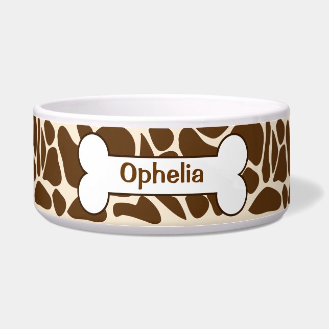 Tigela Giraffe Animal Print Pattern Comida Dish Personali (Frente)