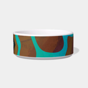 Tigela Giraffe Brown e Teal Impressão