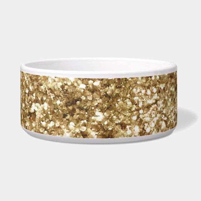 Tigela Glitter Confetti Dourado (Frente)