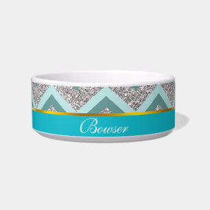 Tigela Glitter prateado e ZigZag lacrimejante