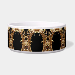 Tigela Golden Floral Ornate Pet Bowl