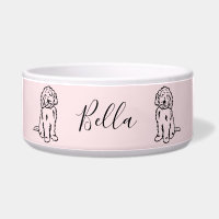 Goldendoodle personalizou a bacia da água do cão