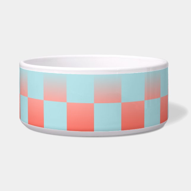 Tigela gradiente com gradiente de verificação na moda, pó (Frente)