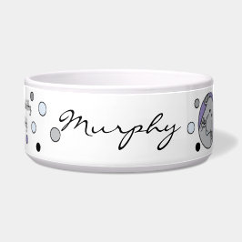 Tigela Grande Azul para Gato "Aqui, Gatinho, Gatin