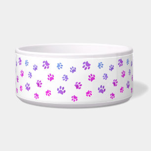 Tigela Grande com Estampa de Pegadas Roxo Rosa Azu