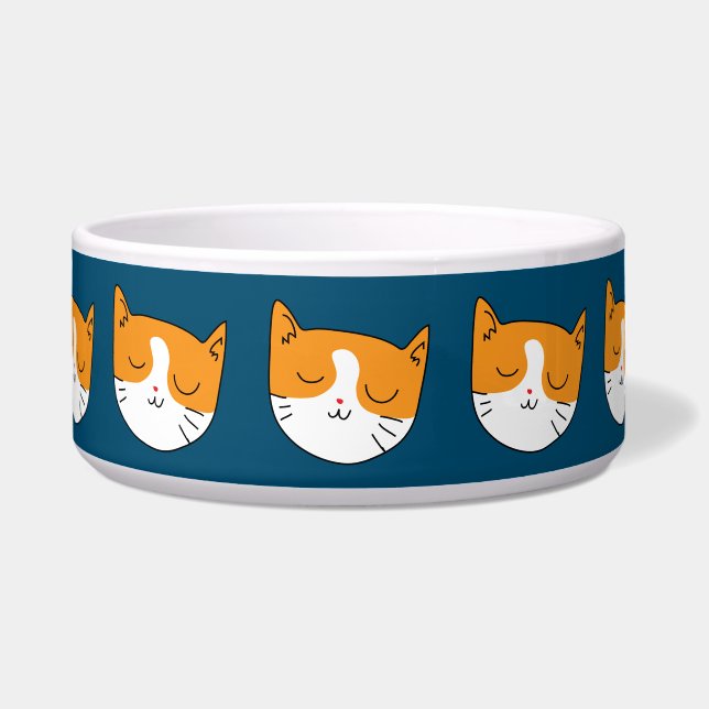 Tigela Grande para Pet de Gato Sonolento Fofa (Frente)