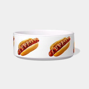 Tigela Grelha de carne em fatias da mostarda Hotdog do Sl