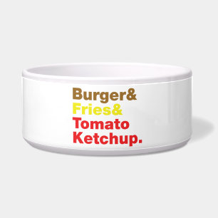 Tigela Hamburguer & fritadas & ketchup de tomate