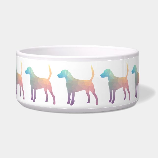 Tigela Harrier Beagle Hound Dog Silhouette Geométrica (Frente)