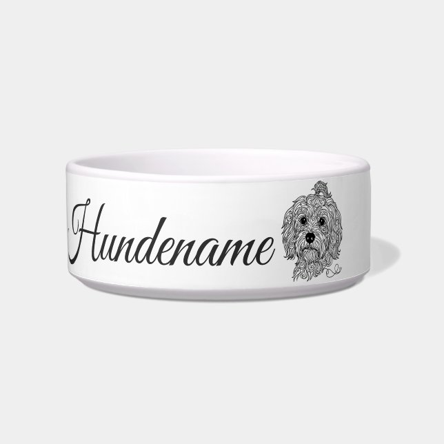 Tigela Havanese Minimalist Line Art personalized bowl (Frente)