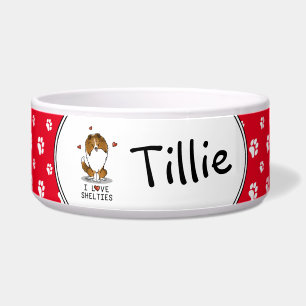 Tigela I Love Shelties (sable 2) Shetland Sheepdogs