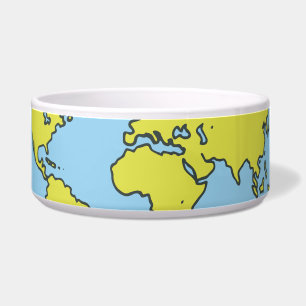 Tigela Ilustração da Geografia da Vintagem Desenhada à Mã