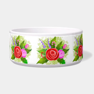 Tigela Ilustração de Flores de rosa